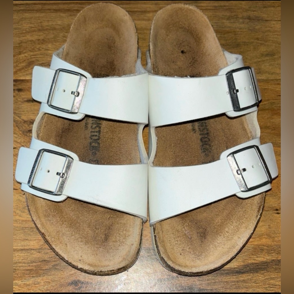 BIRKENSTOCK UNISEX ARIZONA White BIRKO-FLOR LEATHER Sz 41 Germany